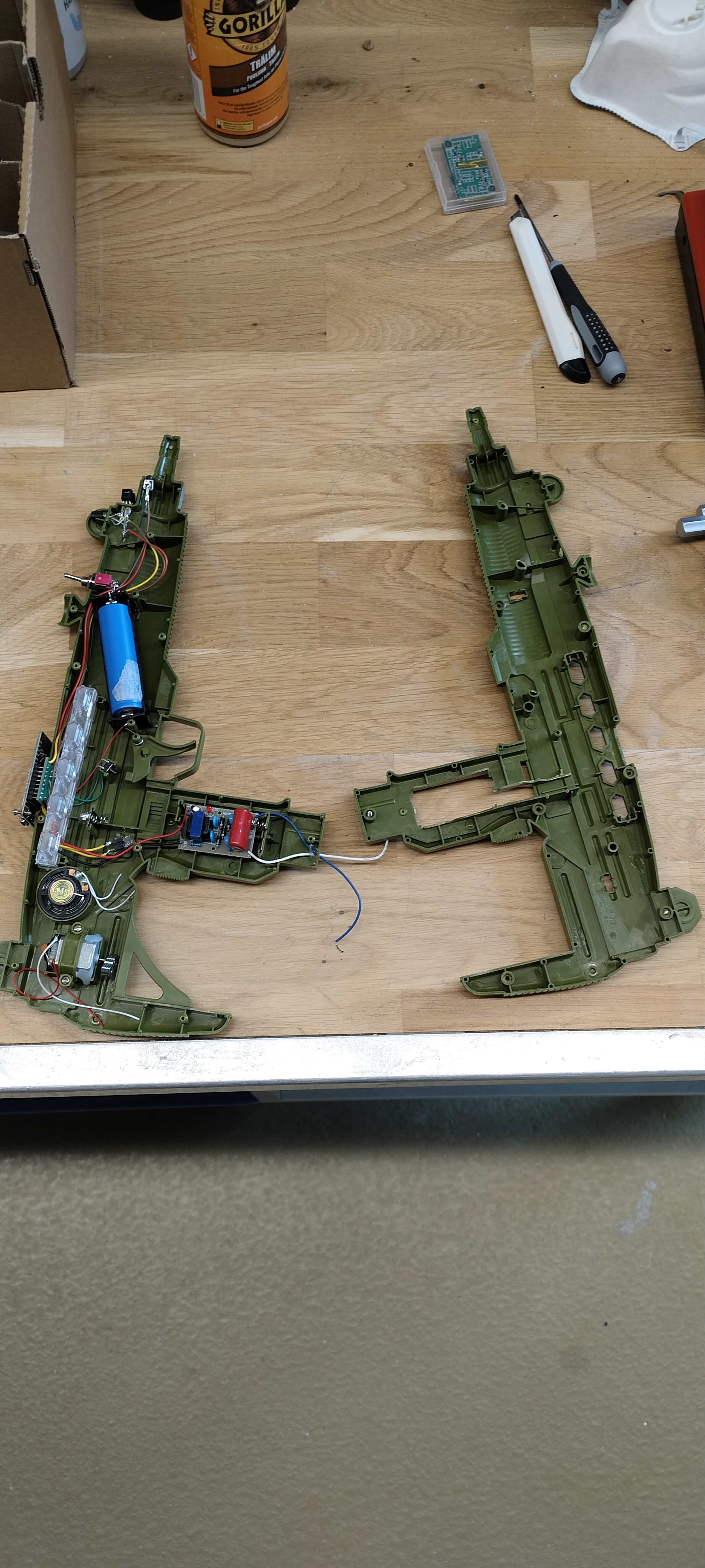 Inside of V1.5 Taser game pistol