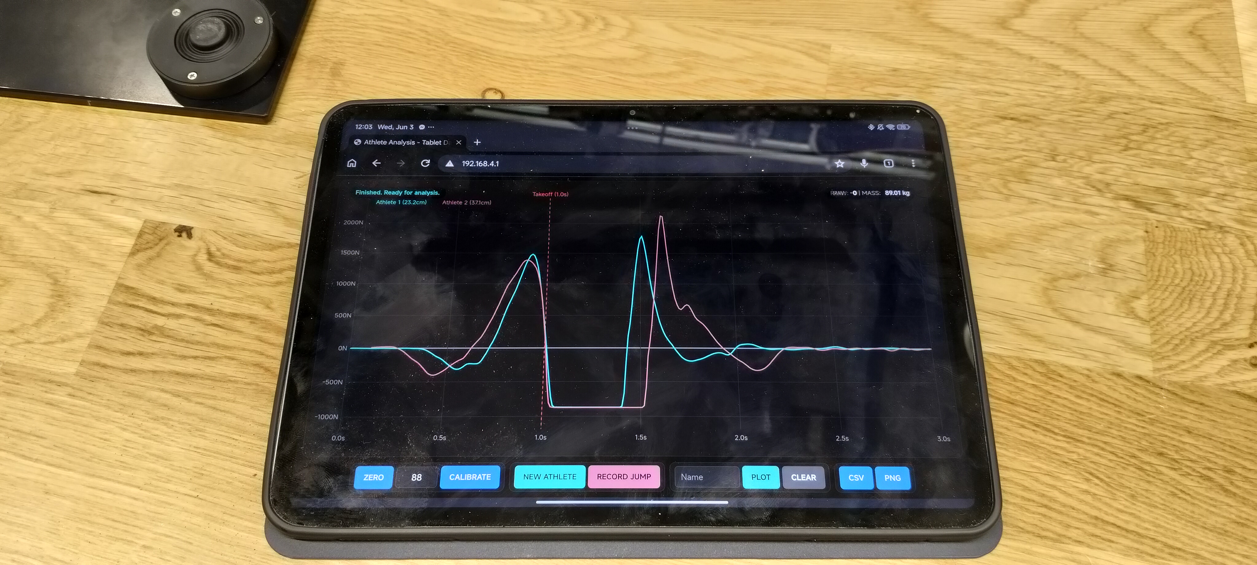 Overlayed jump runs on tablet UI